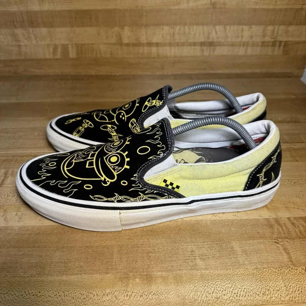 Vans x Gigliotti SpongeBob SquarePants Slip On Black Yellow Men's Size 11